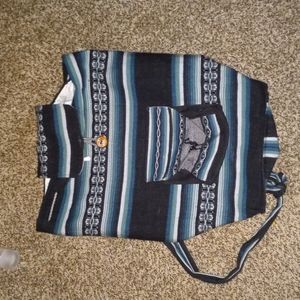 Blue and White Peruvian Backpack